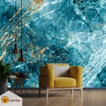 Fototapetai "Blue and gold marble" Fototapetai | Colorbee.lt